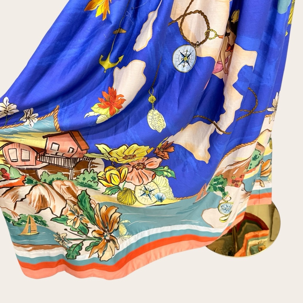 Antonio Melani NWT Evie Callista Ocean Blue Print Sleeveless Maxi Skirt Set $298 - Picture 6 of 16